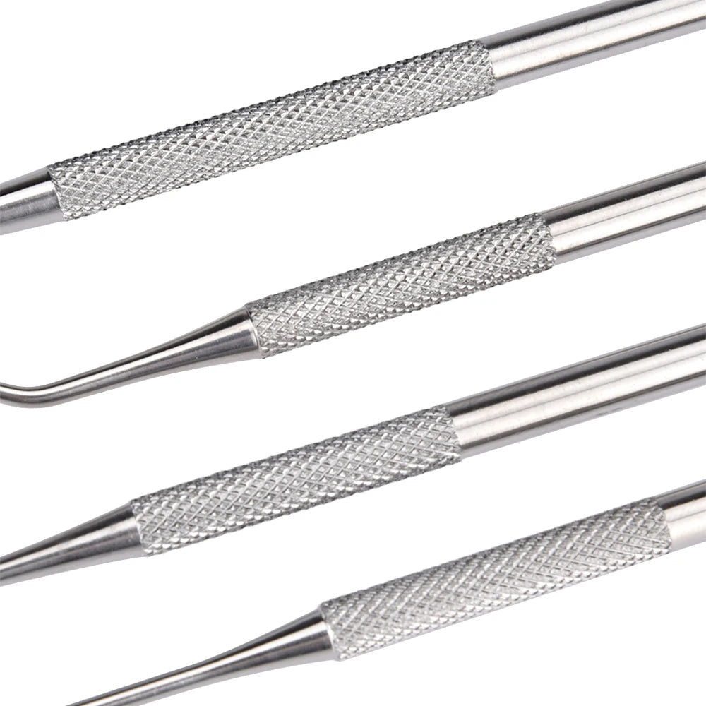 4 szt. Zestaw narzędzi do higieny dentystycznej instrumenty dentysta skrobak do kamienia nazębnego skaler kamień nazębny usuwacz płytki nazębnej czyszczenie zębów narzędzie do pielęgnacji jamy ustnej