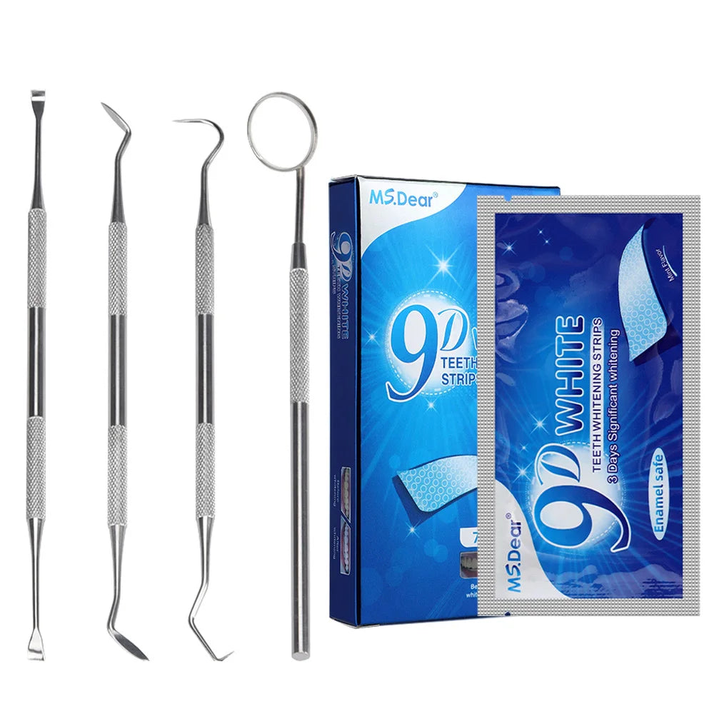 4 szt. Zestaw narzędzi do higieny dentystycznej instrumenty dentysta skrobak do kamienia nazębnego skaler kamień nazębny usuwacz płytki nazębnej czyszczenie zębów narzędzie do pielęgnacji jamy ustnej