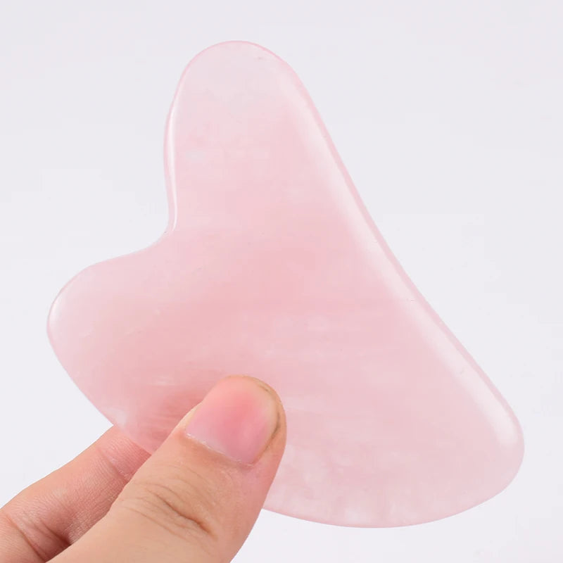 Pielęgnacja twarzy wałek do masażu naturalny kwarc różowy Gua Sha przeciwzmarszczkowy, na cellulit