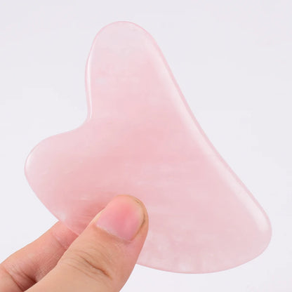 Pielęgnacja twarzy wałek do masażu naturalny kwarc różowy Gua Sha przeciwzmarszczkowy, na cellulit