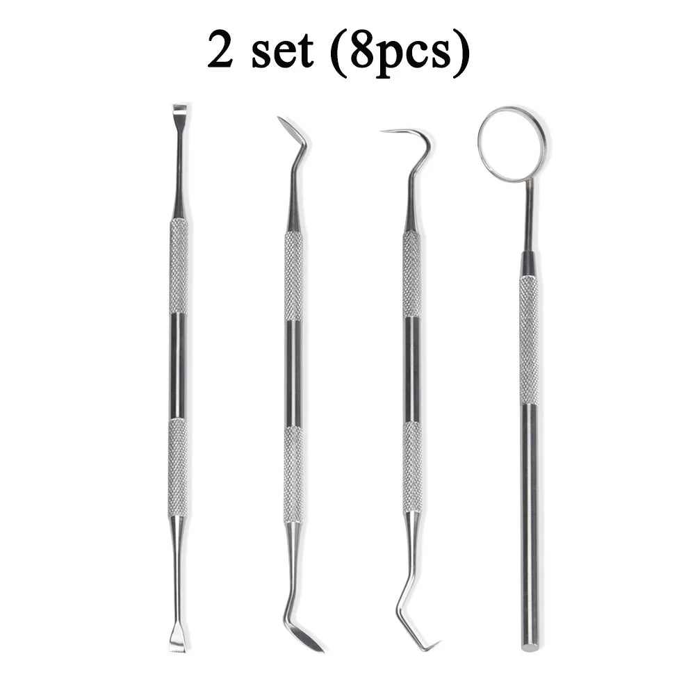 4 szt. Zestaw narzędzi do higieny dentystycznej instrumenty dentysta skrobak do kamienia nazębnego skaler kamień nazębny usuwacz płytki nazębnej czyszczenie zębów narzędzie do pielęgnacji jamy ustnej