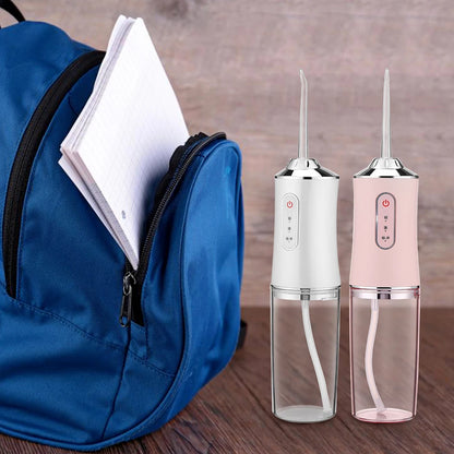Irygator doustny przenośny irygator do zębów, ładowany przez USB, strumień wody pod ciśnieniem 4 Jet Tip 220ml 3 tryby IPX7 1400rpm