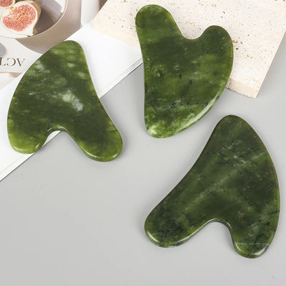 Helu Jade Gua Sha narzędzie Xiuyan Jade masażer w kształcie serca masaż szyi Guasha, produkt kosmetyczny - pielęgnacja skóry