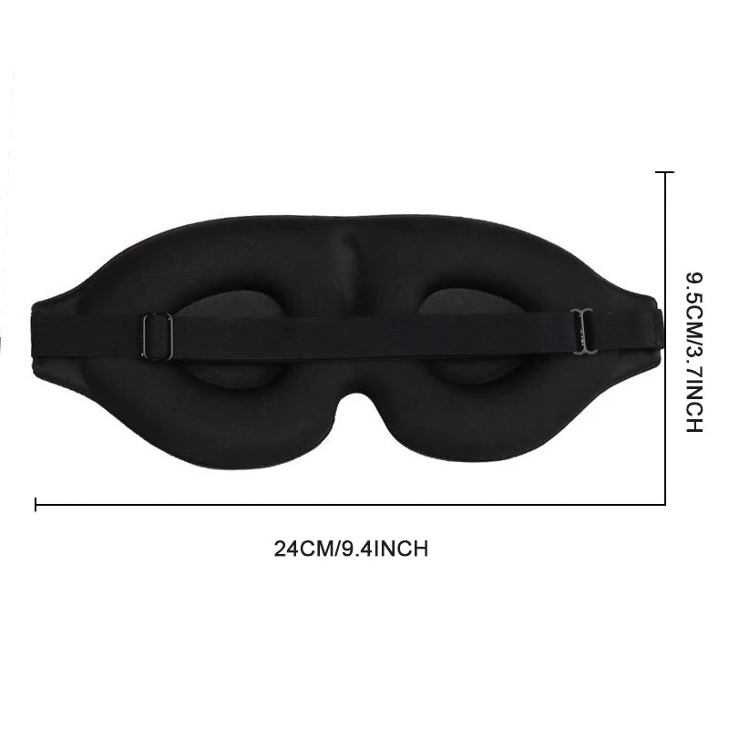 Maska na oczy 3D Regulowana,  bez nacisku na oczy, oddychająca i blokująca światło maska na oczy Czarna