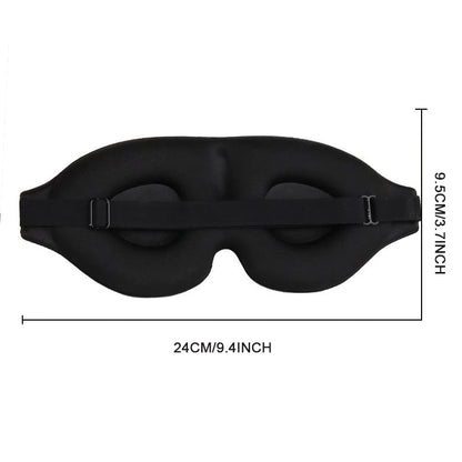 Maska na oczy 3D Regulowana,  bez nacisku na oczy, oddychająca i blokująca światło maska na oczy Czarna