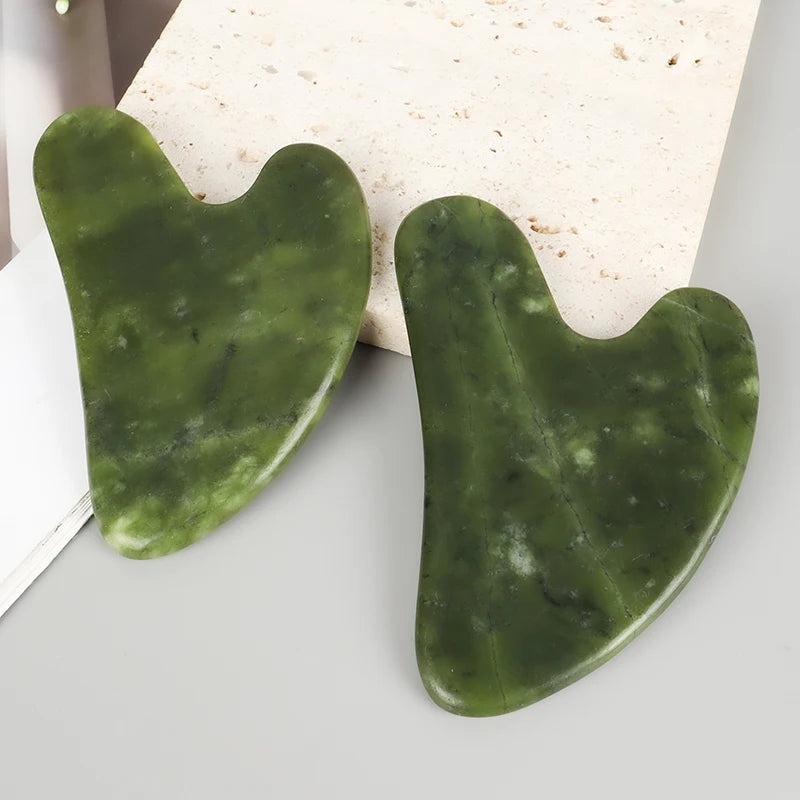 Helu Jade Gua Sha narzędzie Xiuyan Jade masażer w kształcie serca masaż szyi Guasha, produkt kosmetyczny - pielęgnacja skóry