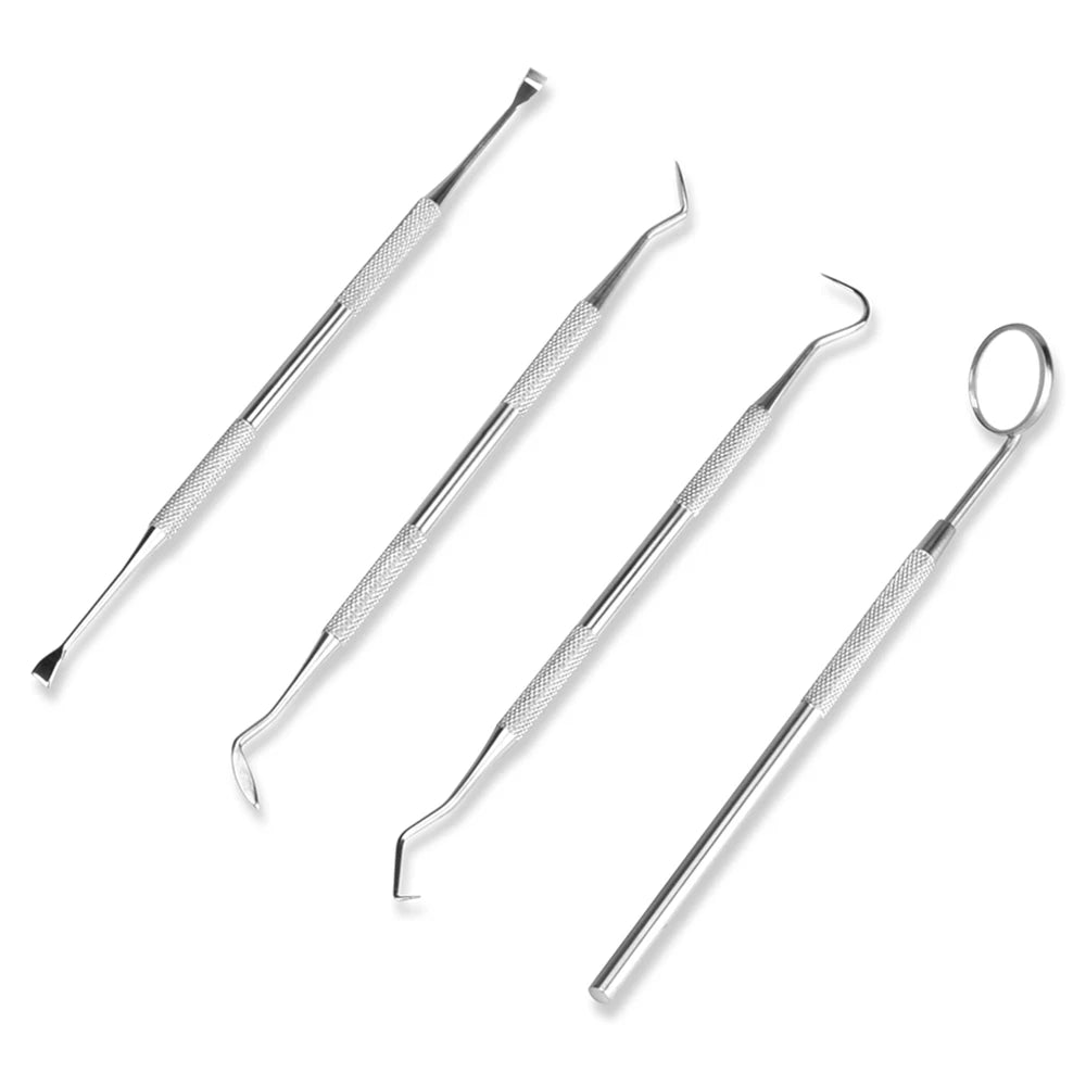 4 szt. Zestaw narzędzi do higieny dentystycznej instrumenty dentysta skrobak do kamienia nazębnego skaler kamień nazębny usuwacz płytki nazębnej czyszczenie zębów narzędzie do pielęgnacji jamy ustnej