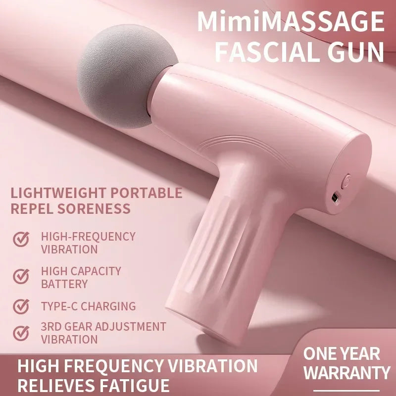 Muscle Mini różowy pistolet do masażu głębokich tkanek, ręczny pistolet do masażu, pistolet do terapii, głębokie tkanki