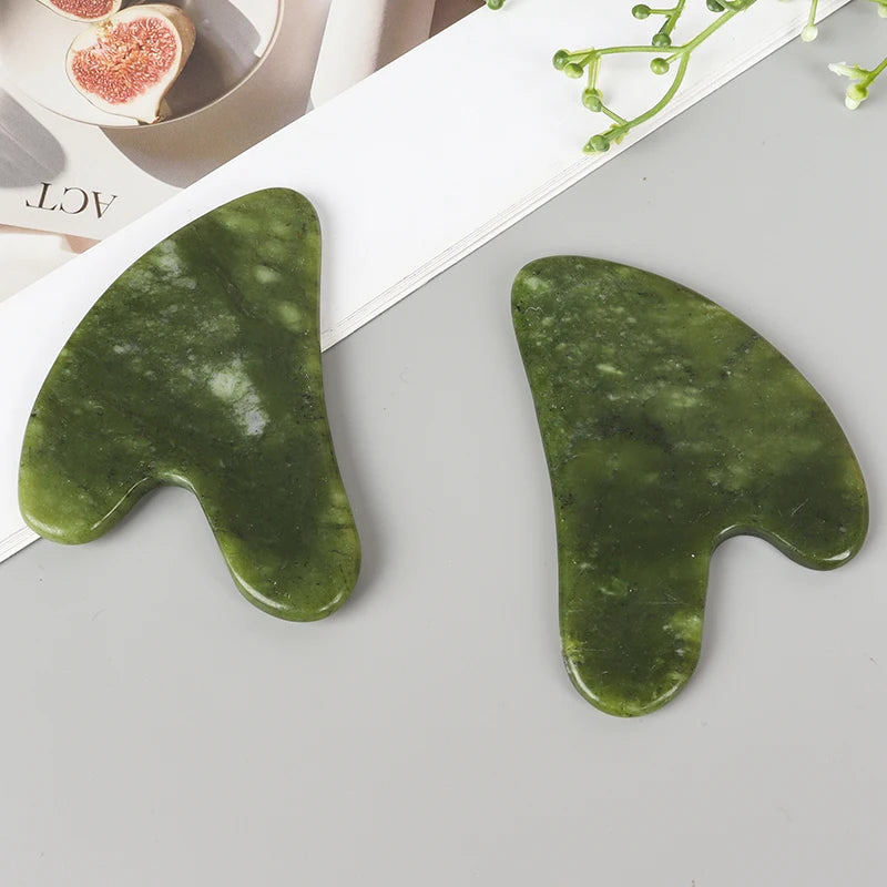 Helu Jade Gua Sha narzędzie Xiuyan Jade masażer w kształcie serca masaż szyi Guasha, produkt kosmetyczny - pielęgnacja skóry