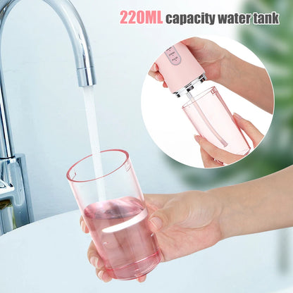 Irygator doustny przenośny irygator do zębów, ładowany przez USB, strumień wody pod ciśnieniem 4 Jet Tip 220ml 3 tryby IPX7 1400rpm